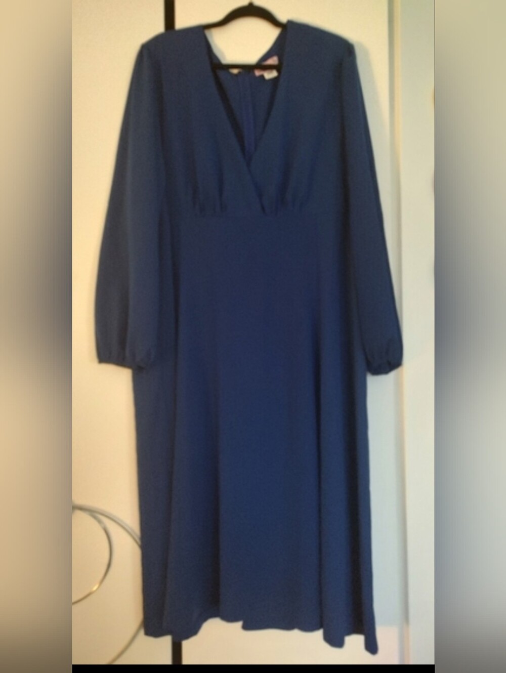 First Offer Accepted! Unique Vintage Deep Blue Long Sleeve Dress